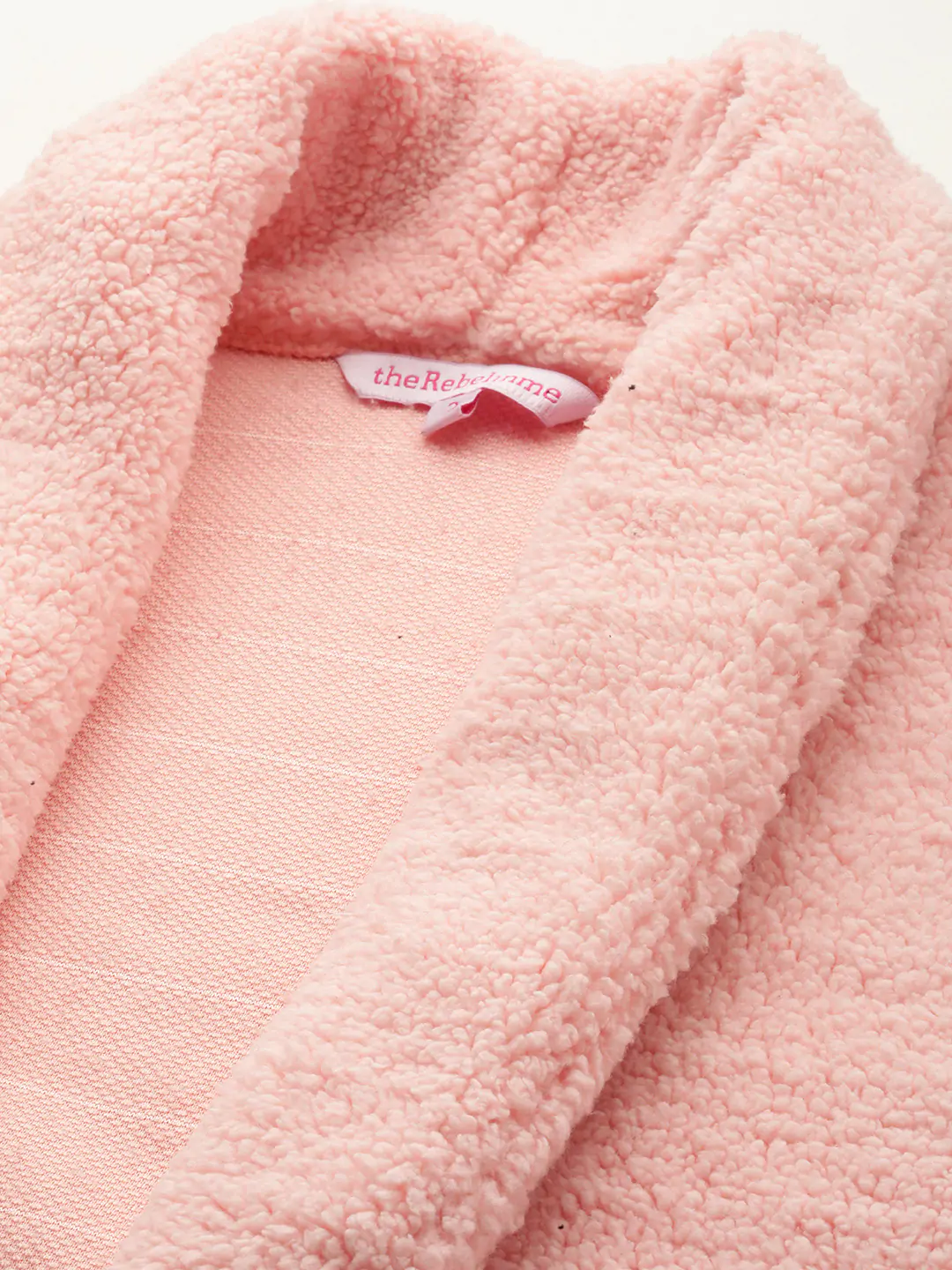 Women's Plus Size Pink Solid Color Teddy Winter Jacket