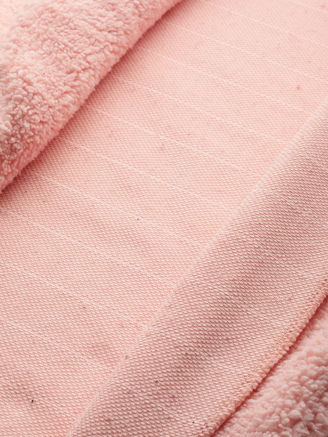 Women's Plus Size Pink Solid Color Teddy Winter Jacket