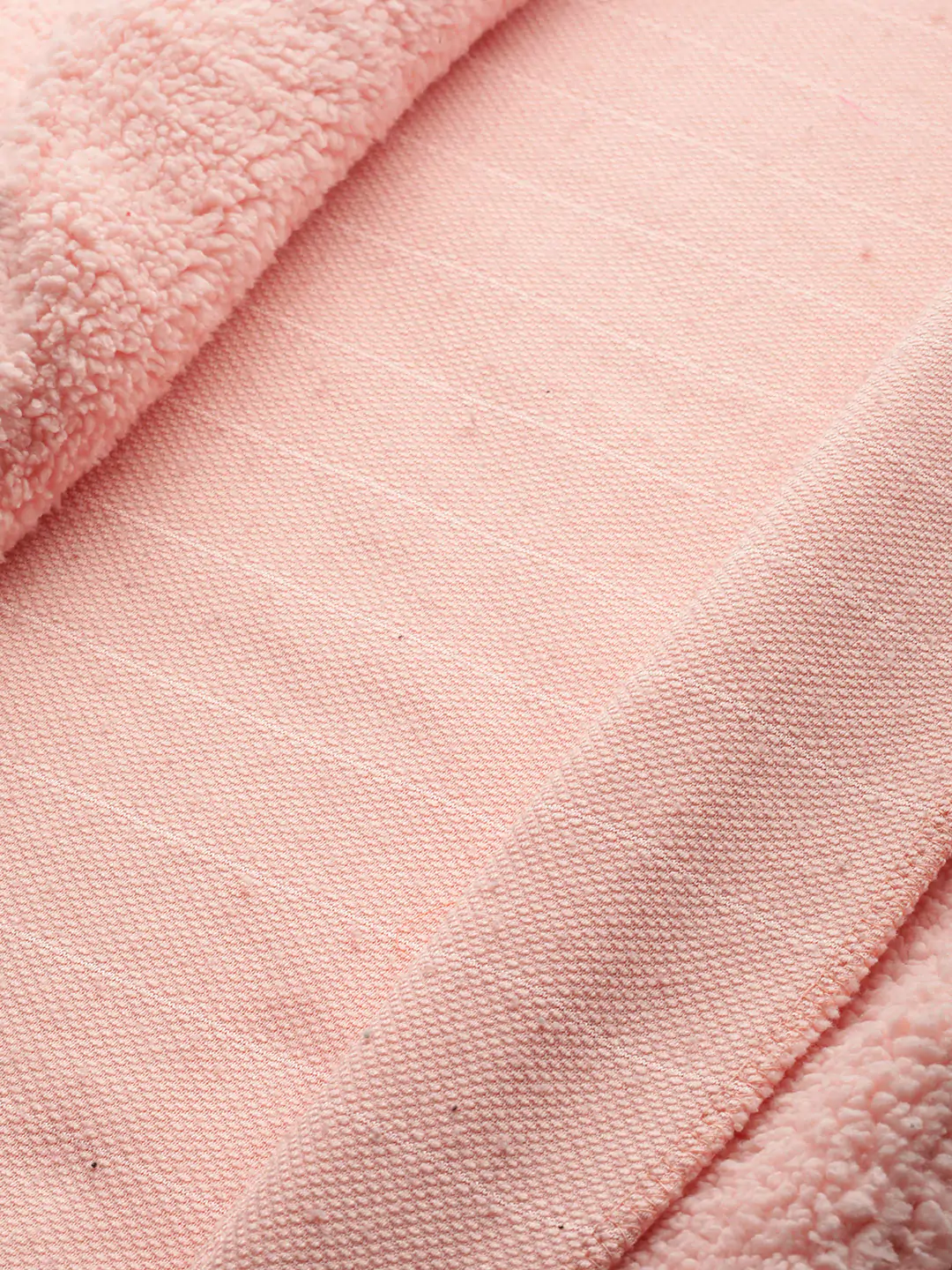 Women's Plus Size Pink Solid Color Teddy Winter Jacket