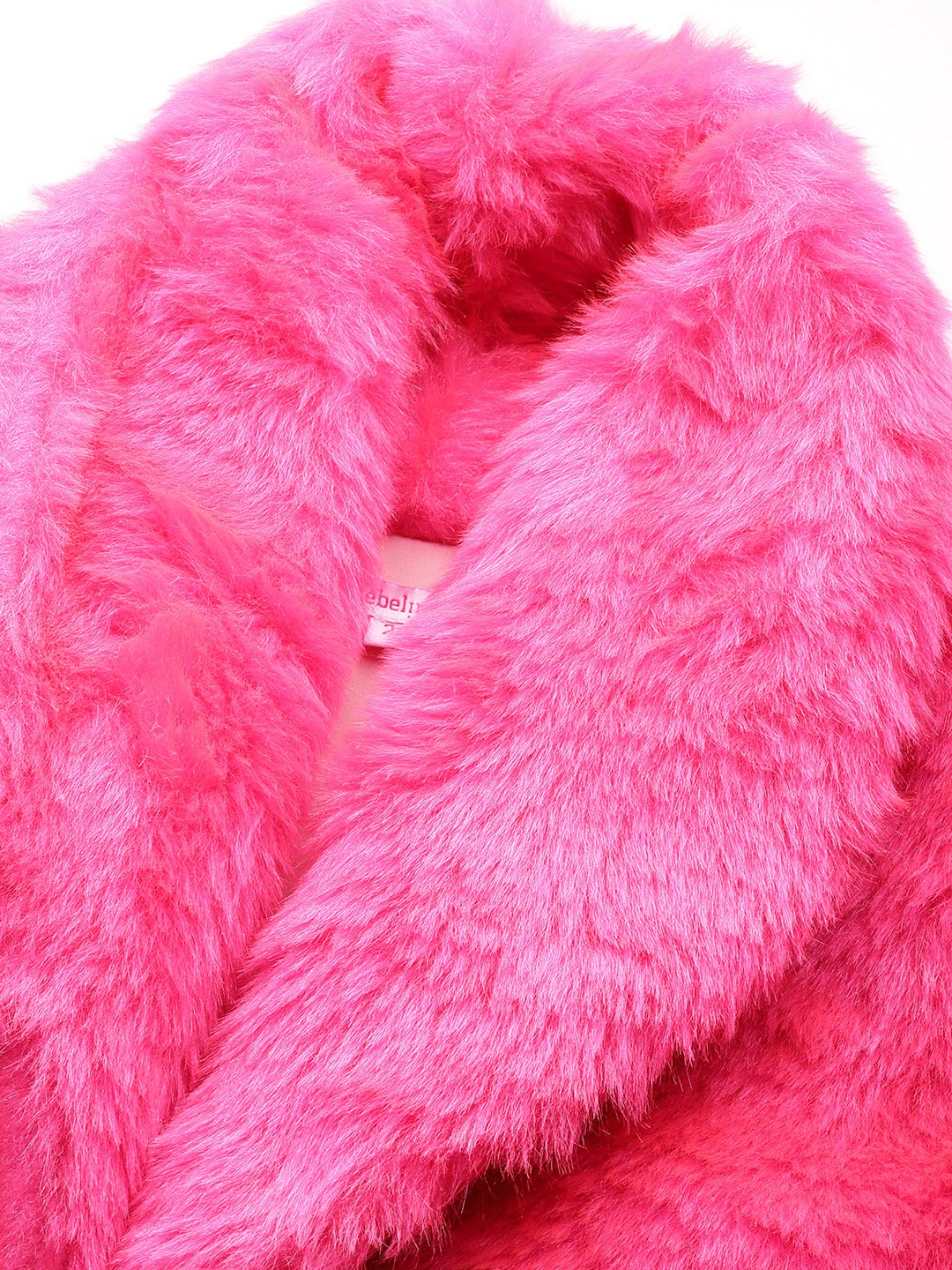 Women's Plus Size Dark Pink Color Faux Fur Open front jacket