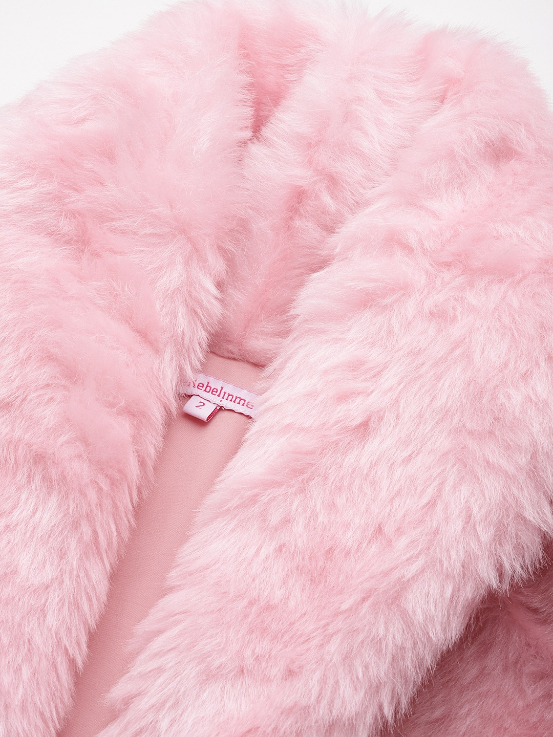 Women's Plus Size Pink Color Faux Fur Open front jacket