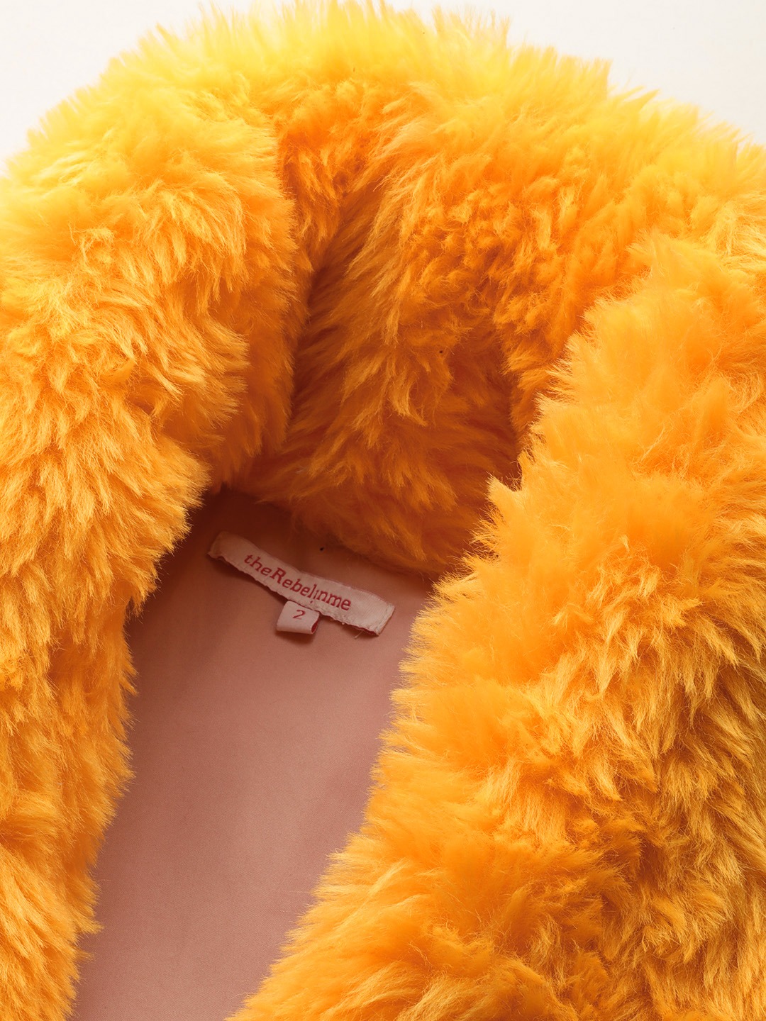 Women's Plus Size Yellow Color Faux Fur Open front jacket