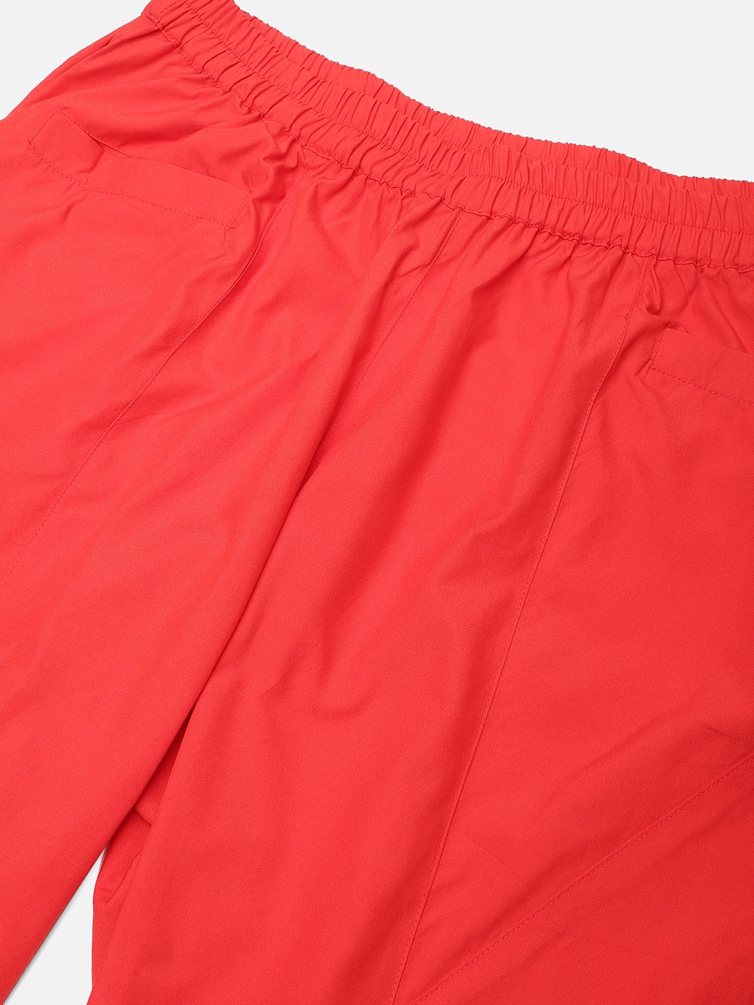 Women's Plus Size Red Solid Color woven flared palazzos