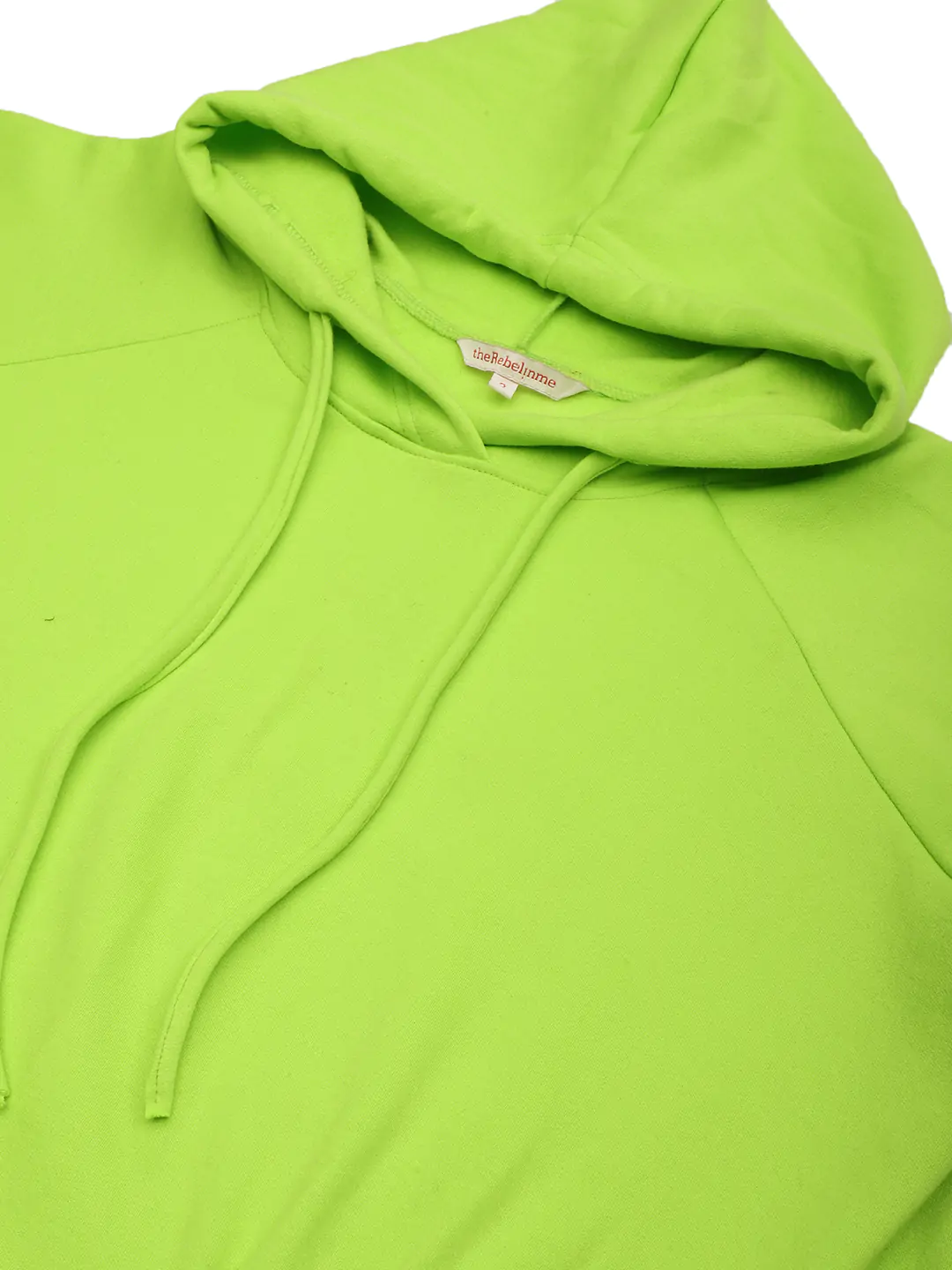 Women's Plus Size Bright Green Solid Color knitted sweatshirthas a hood neck