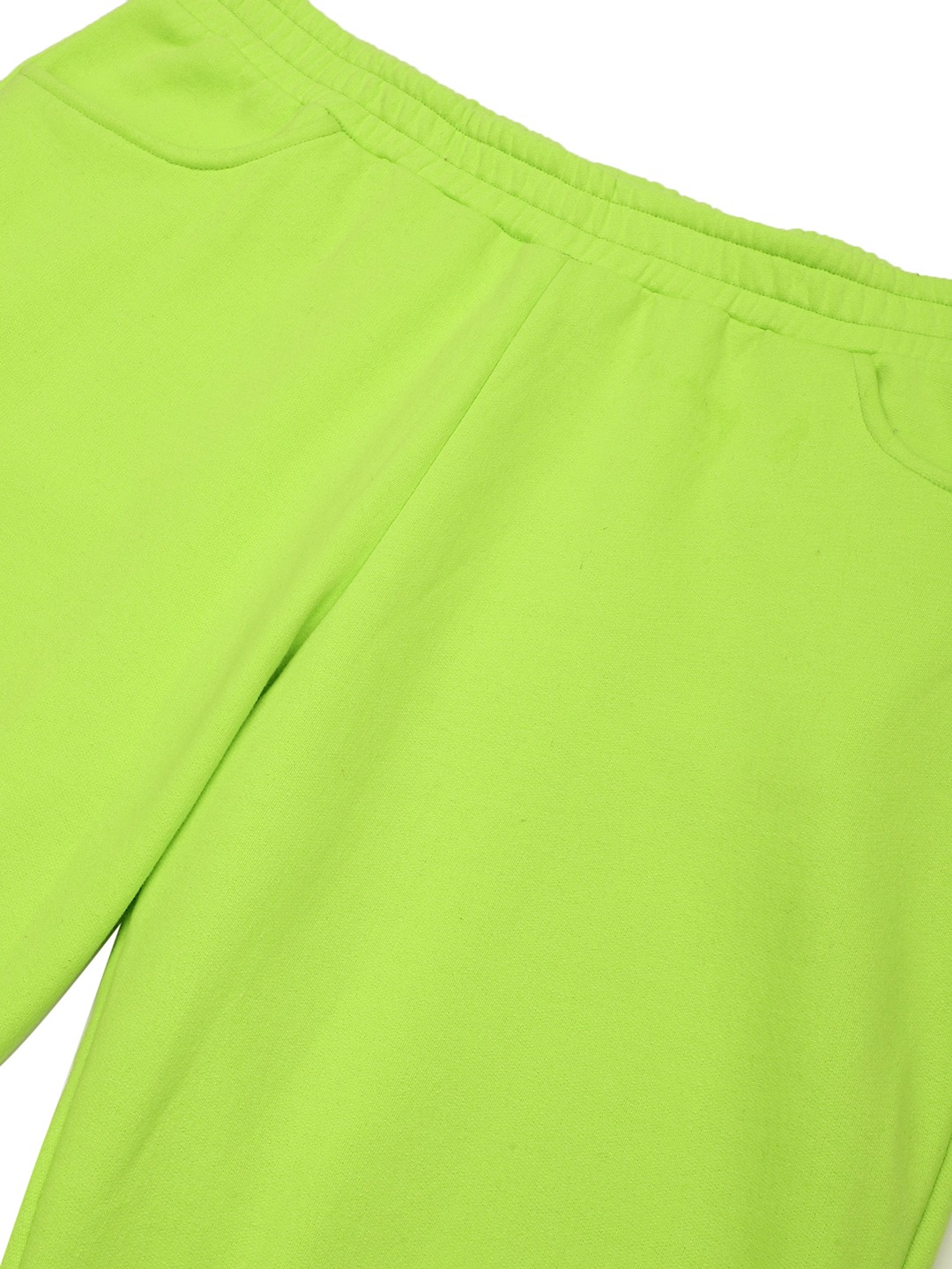 Women's Plus Size Bright Green Solid Color Knitted Winter Trouser