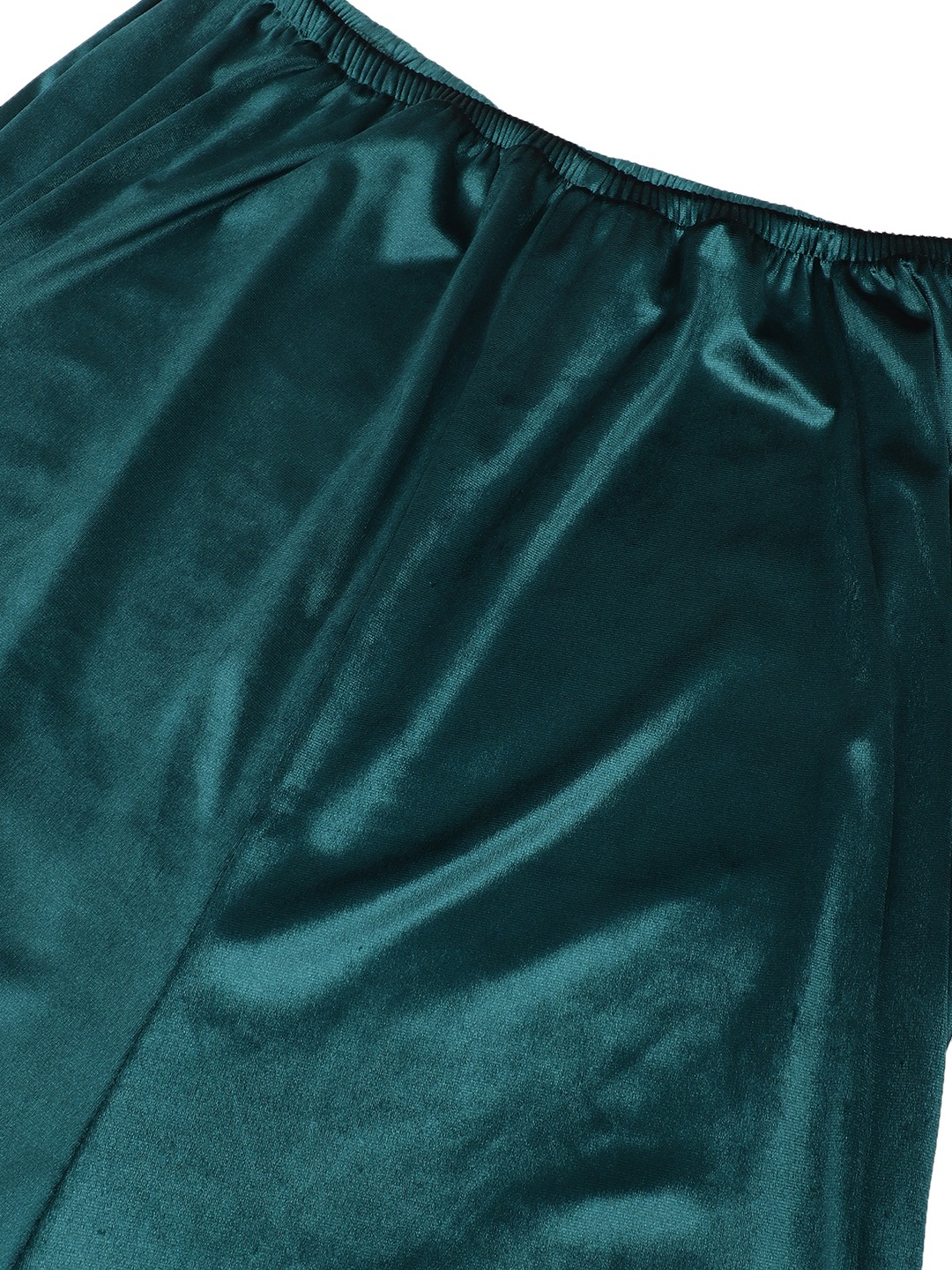 Women's Plus Size Green Solid Color Velvet Party Wear Mermaid Skirt