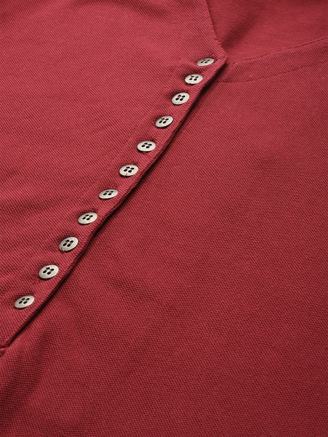Women's Plus Size Maroon solid knitted A-line top