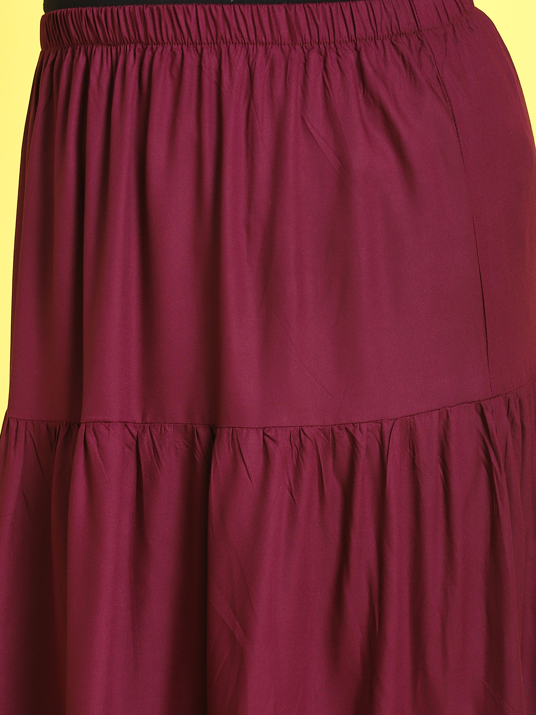 Women's Plus Size Plum Solid Color Maxi A-Line Skirt
