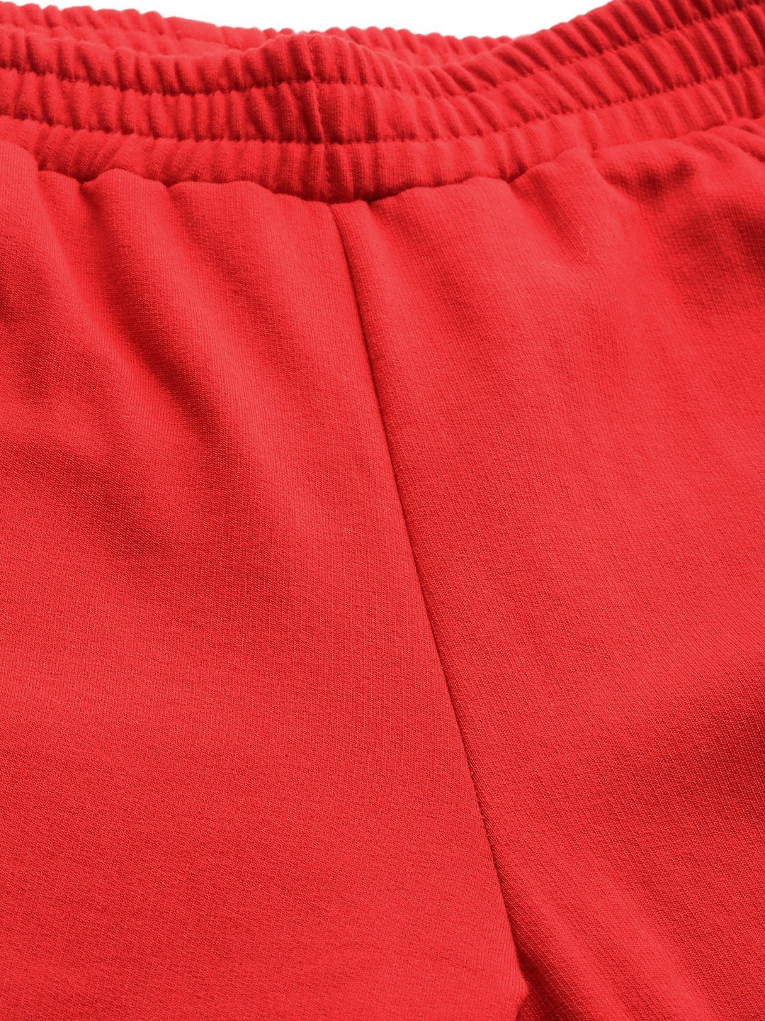Women's Plus Size Red solid color knitted fleece trousers