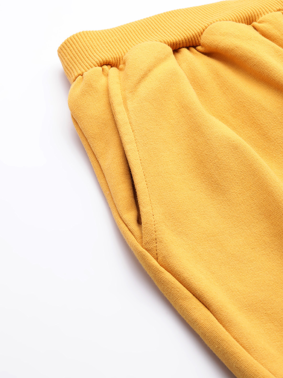 Women's Plus Size Mustard Solid Color Knitted Winter Trouser