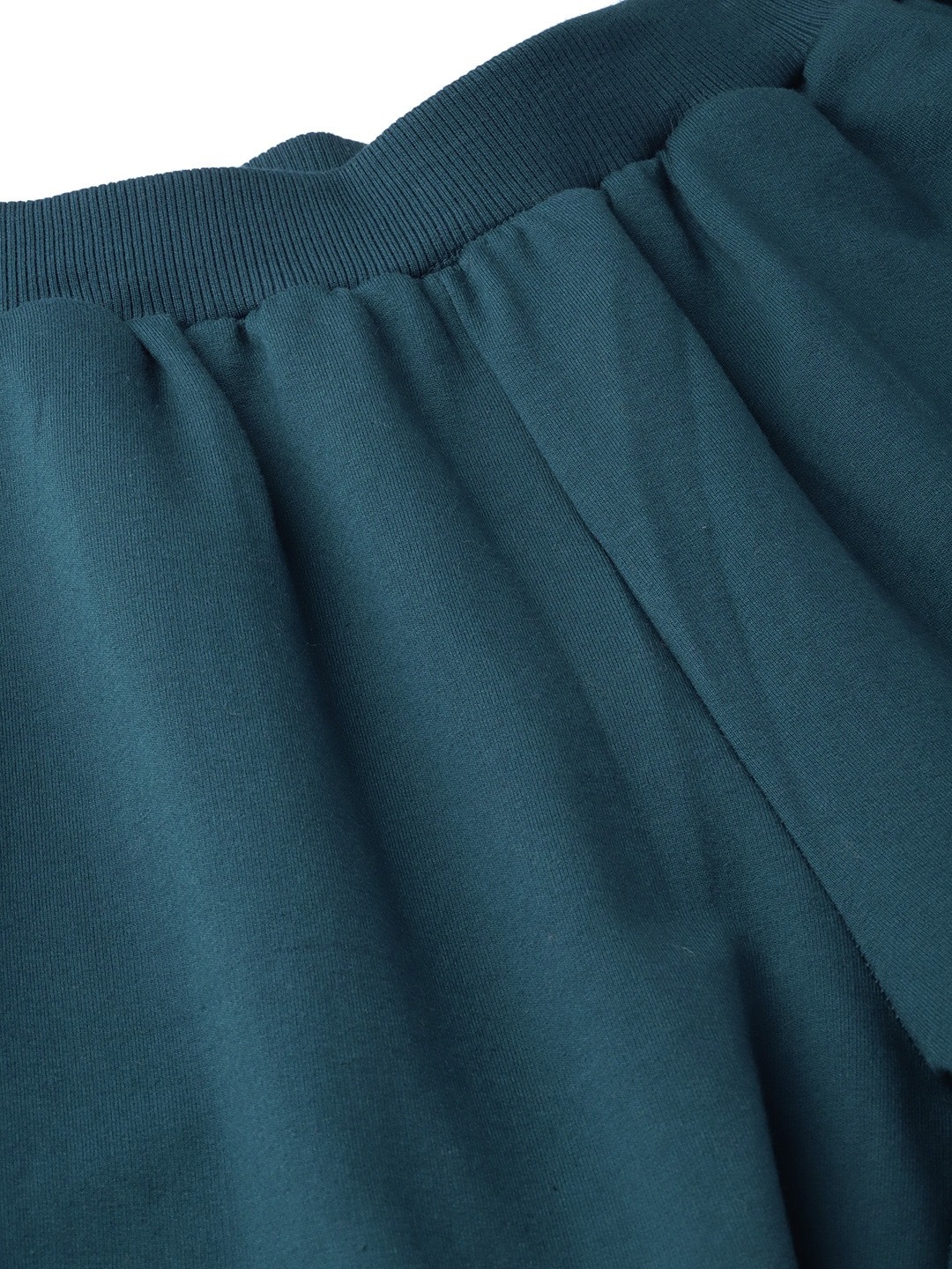 Women's Plus Size Teal Solid Color Knitted Winter Trouser