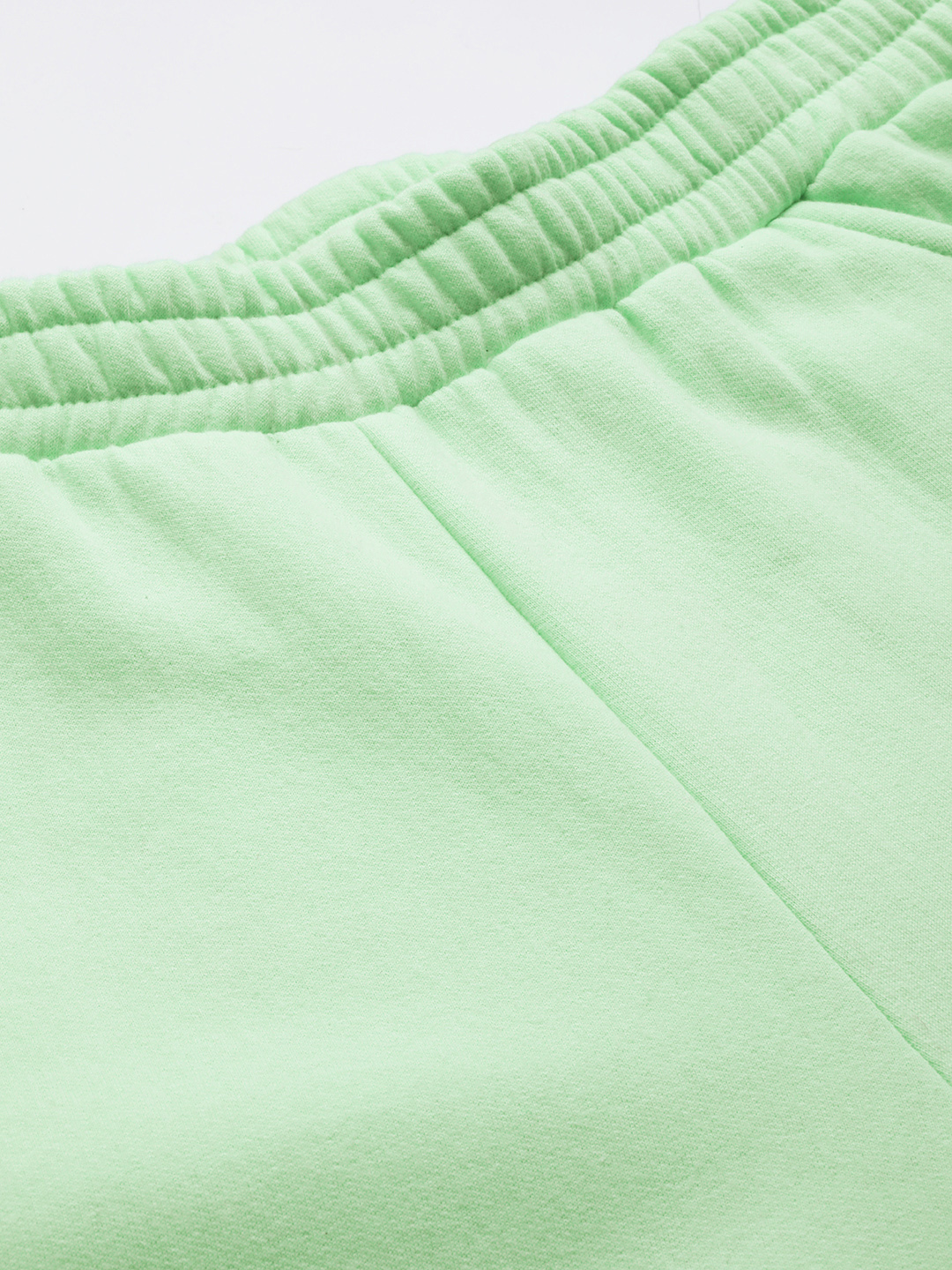 Women's Plus Size Sea Green solid color knitted fleece trousers