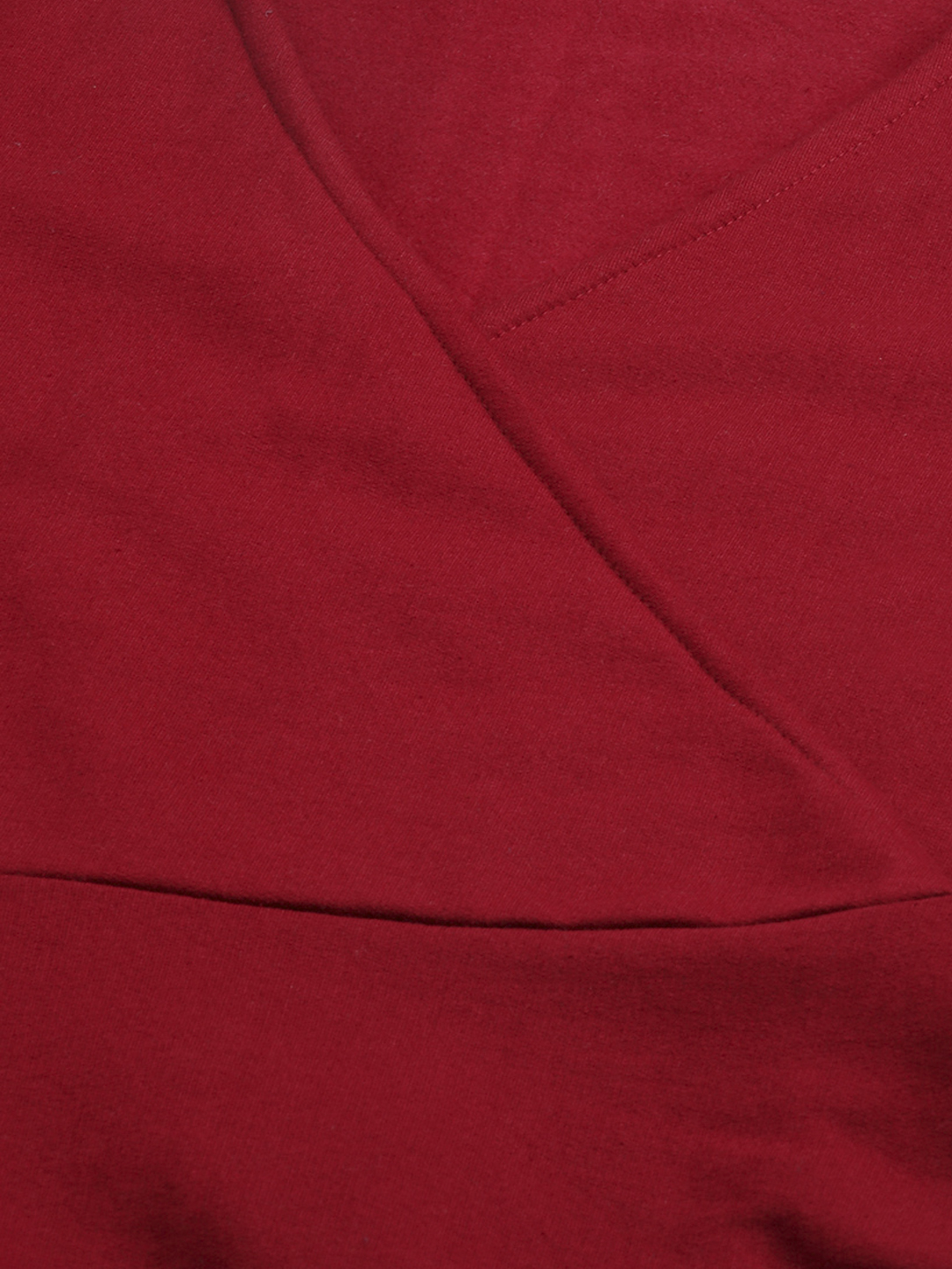 Women's Plus Size Maroon Solid Color Fleece Peplum Top