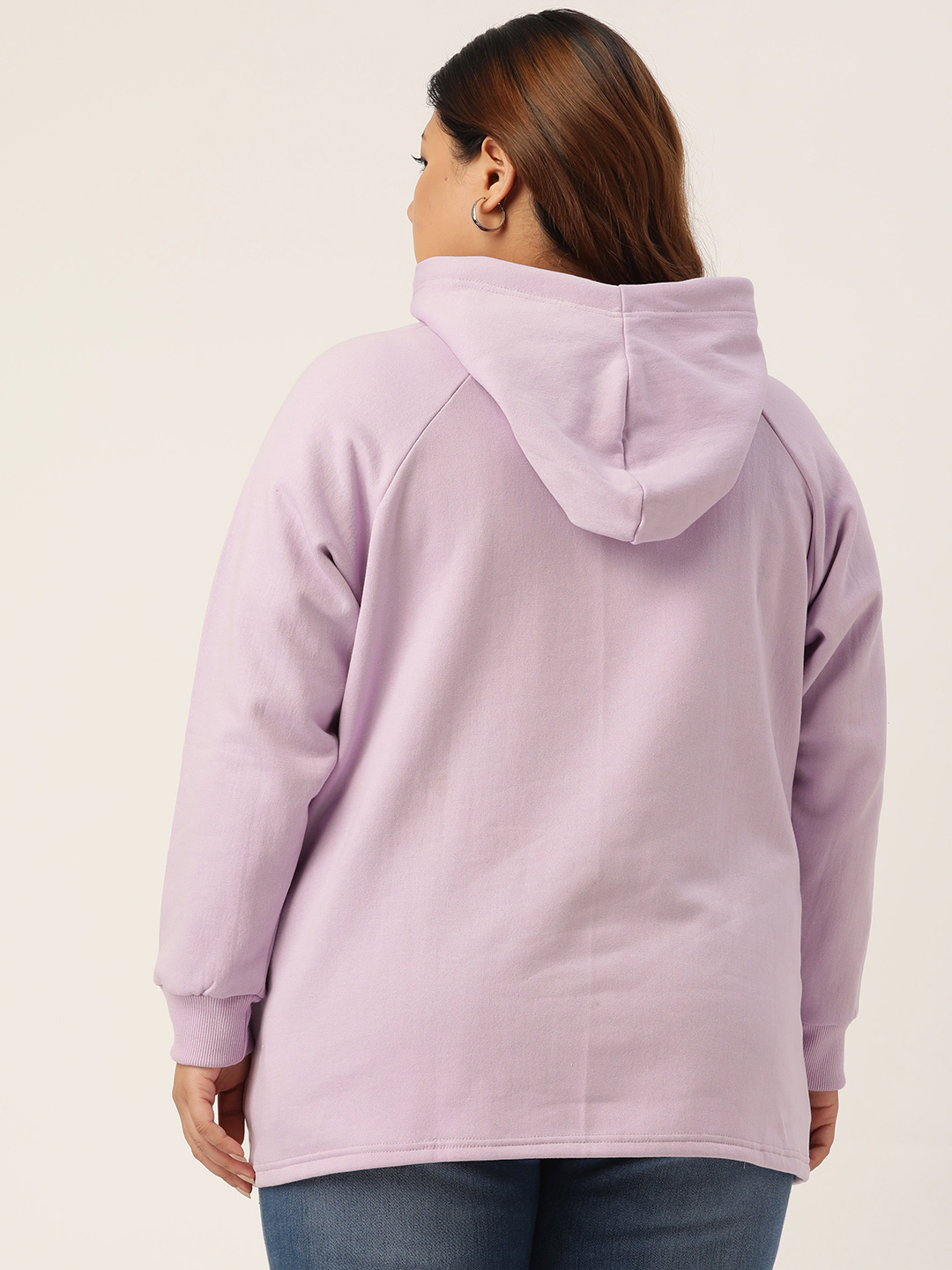 Women's Plus Size Lilac solid color knitted sweatshirt