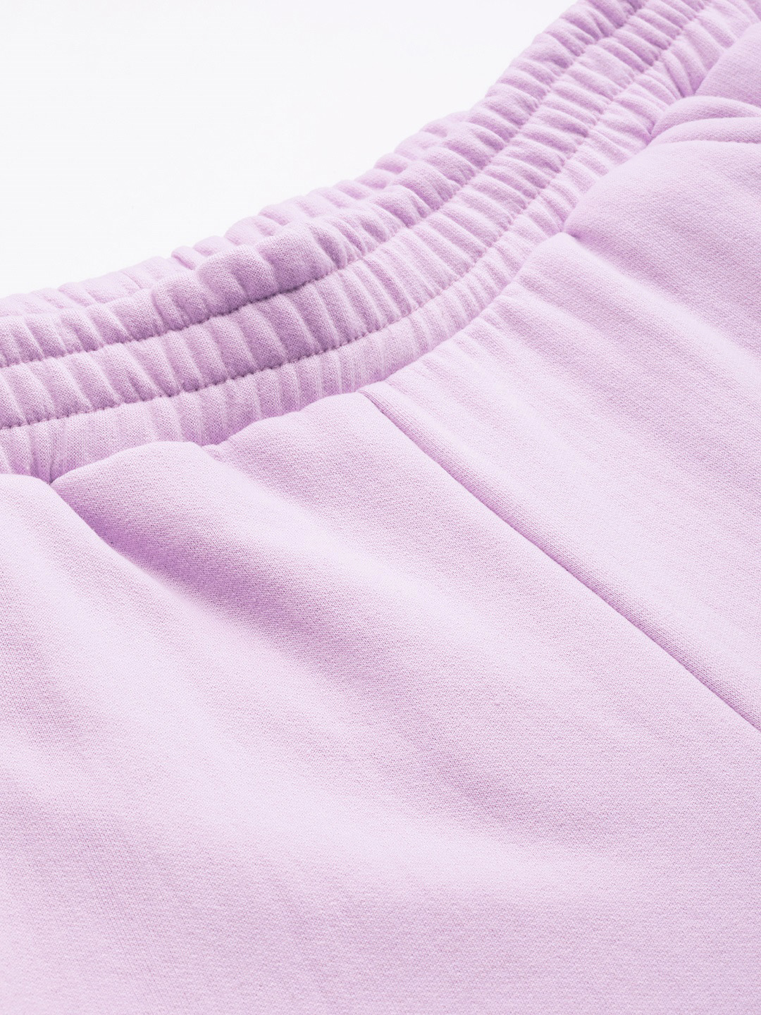 Women's Plus Size Lilac solid color knitted fleece trousers