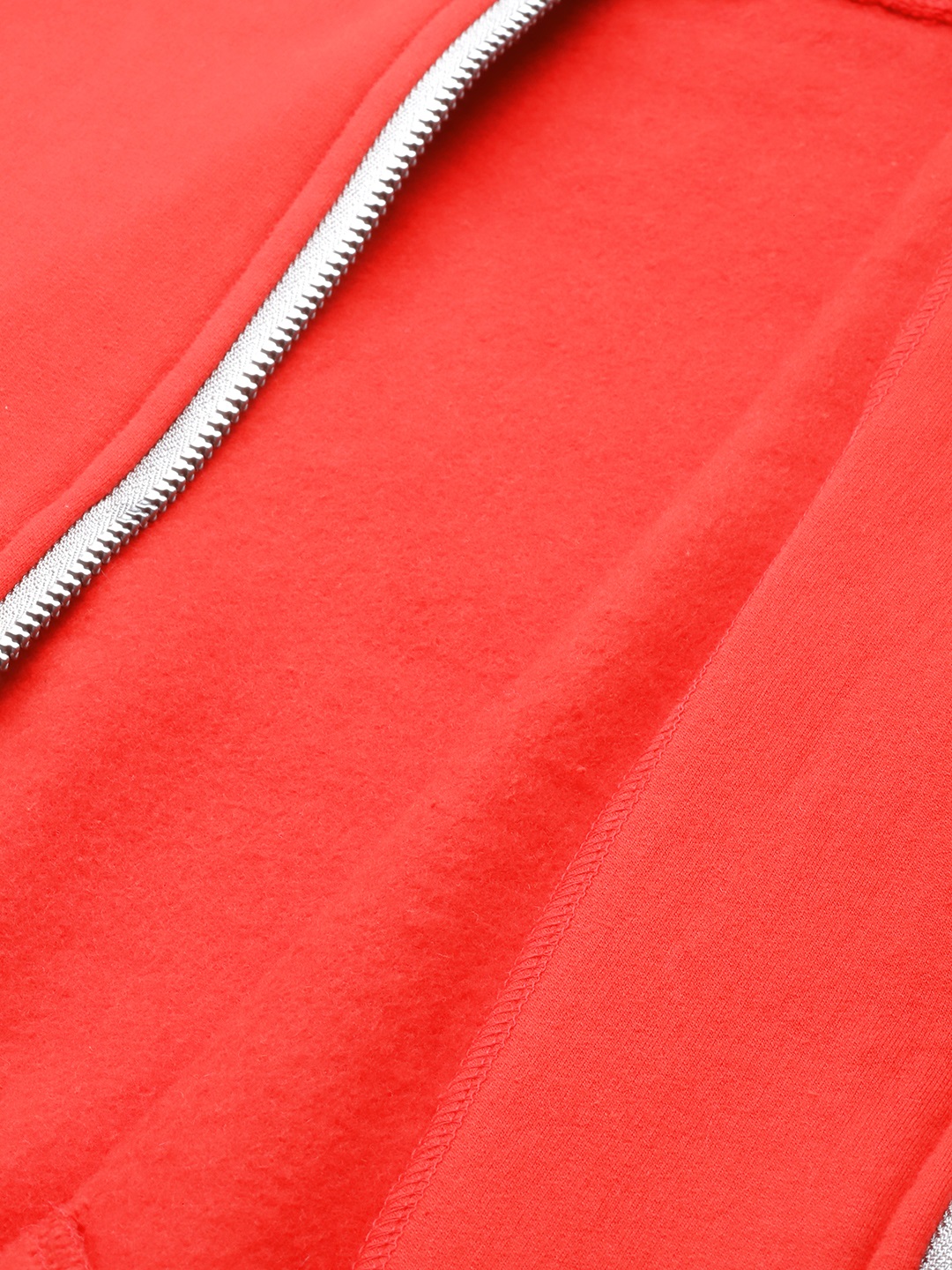 Women's Plus Size Red Solid Color Fleece Winter Jacket