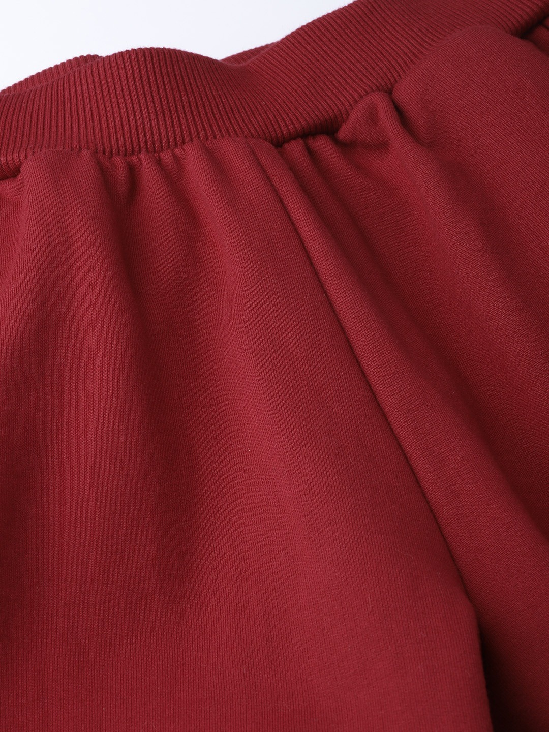Women's Plus Size Maroon Solid Color Knitted Winter Trouser