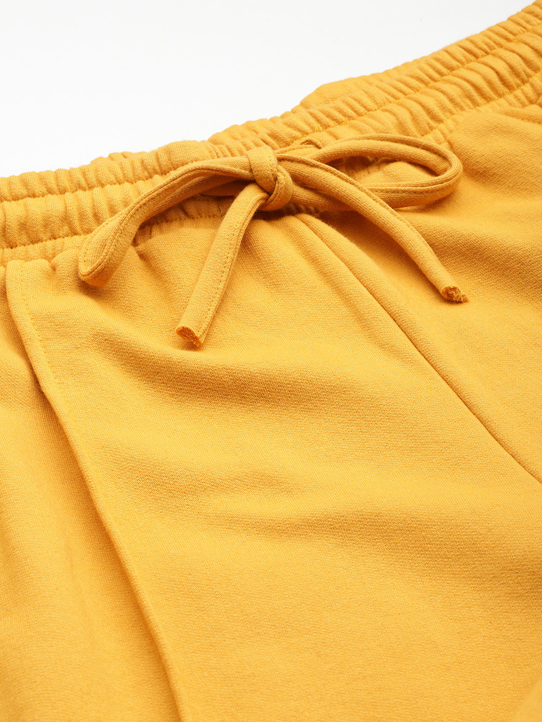 Women's Plus Size Yellow Solid Color Fleece Winter Trouser