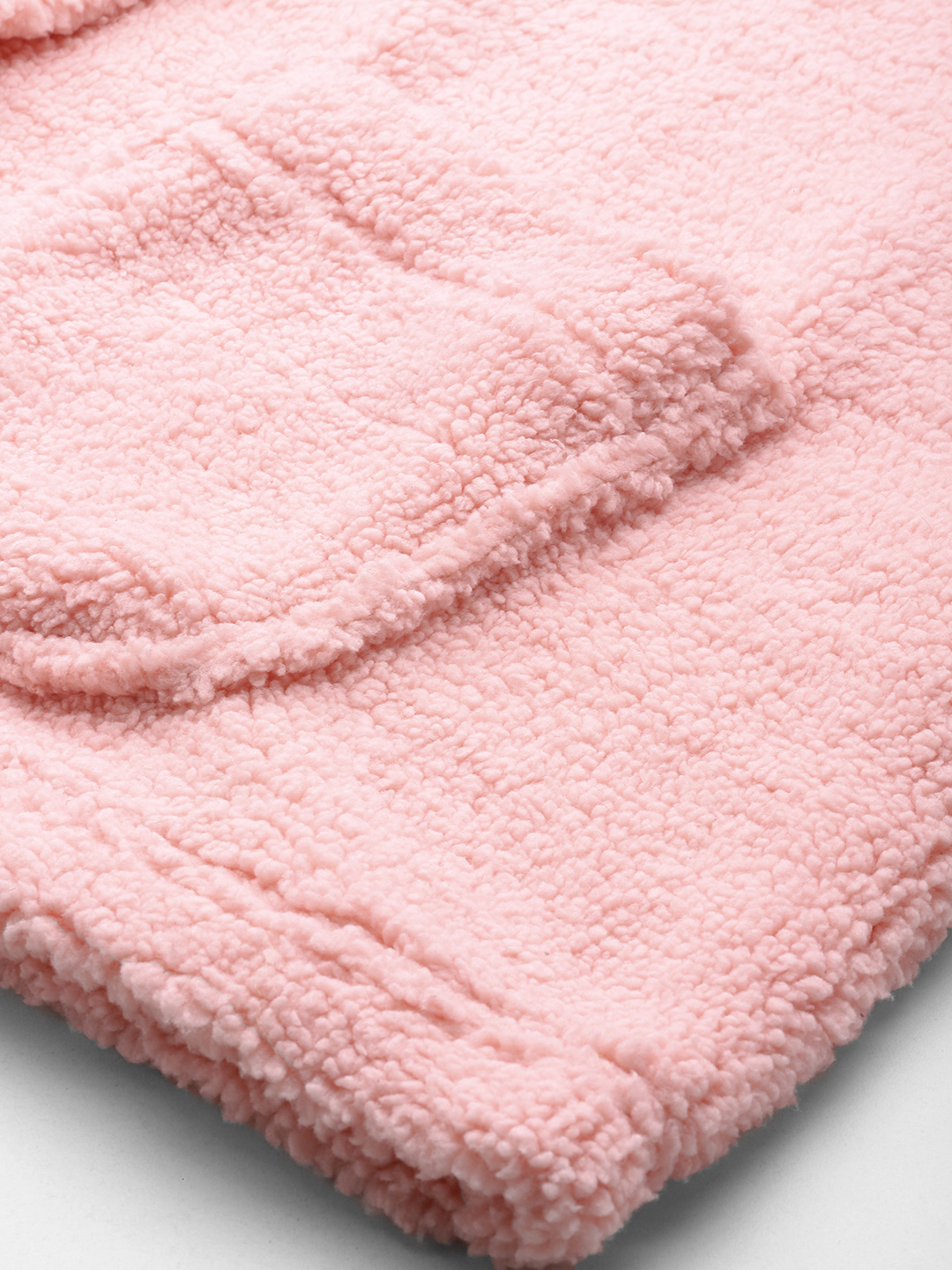 Women's Plus Size Pink Color Teddy Winter Jacket