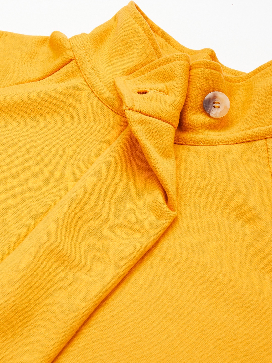 Women's Plus Size Mustard Solid Color Fleece Winter Tailored Jacket