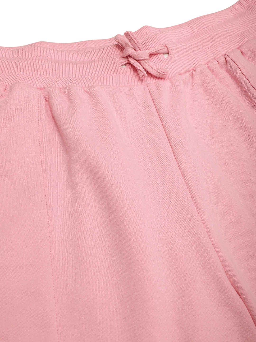 Women's Plus Size Light Pink Solid Color Fleece Winter Tapered Trouser