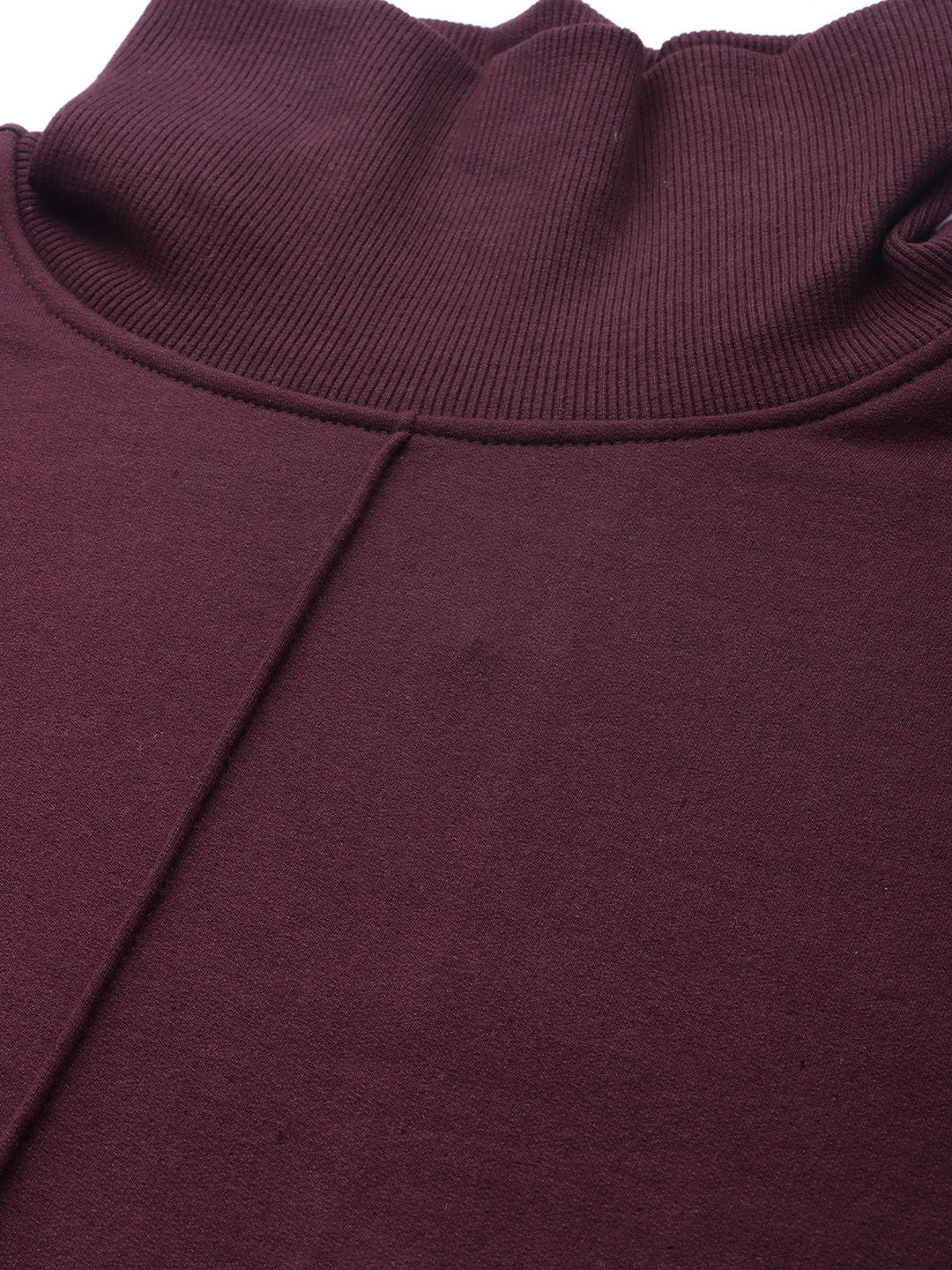 Women's Plus Size Plum Solid Color Fleece Winter Sweatshirt