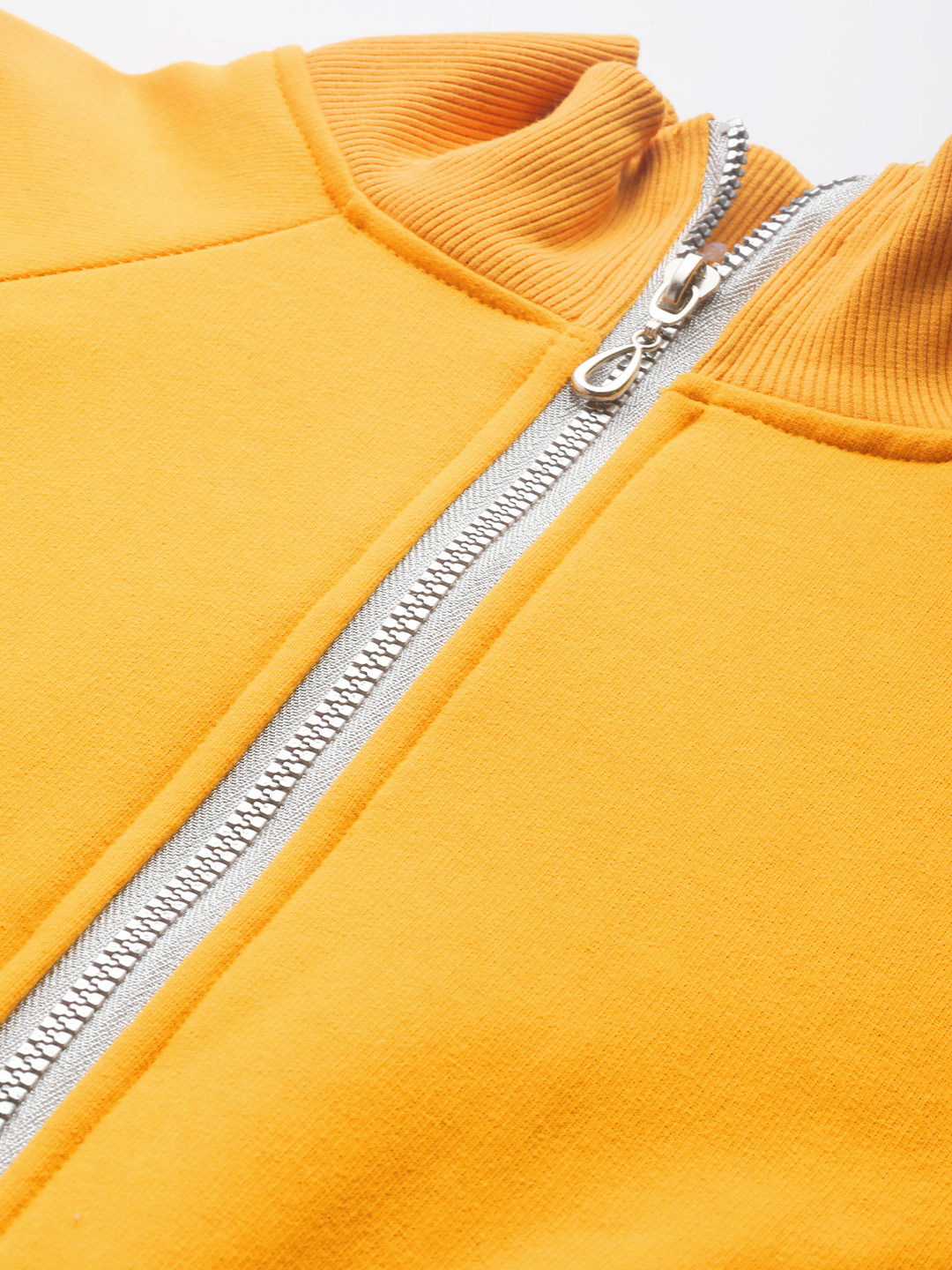 Women's Plus Size Yellow Solid Color Fleece Winter Jacket