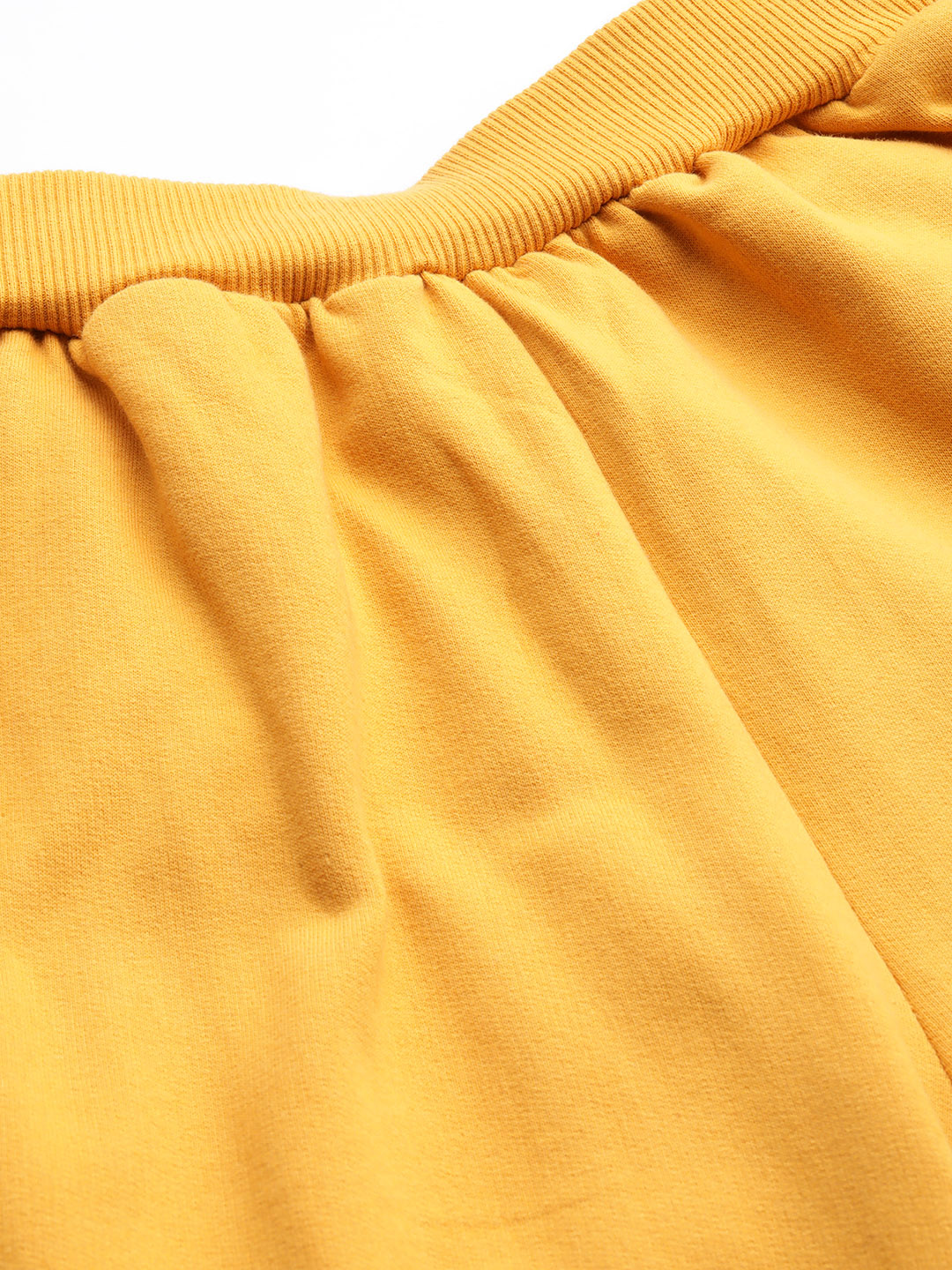 Women's Plus Size Mustard Solid Color Knitted Winter Trouser