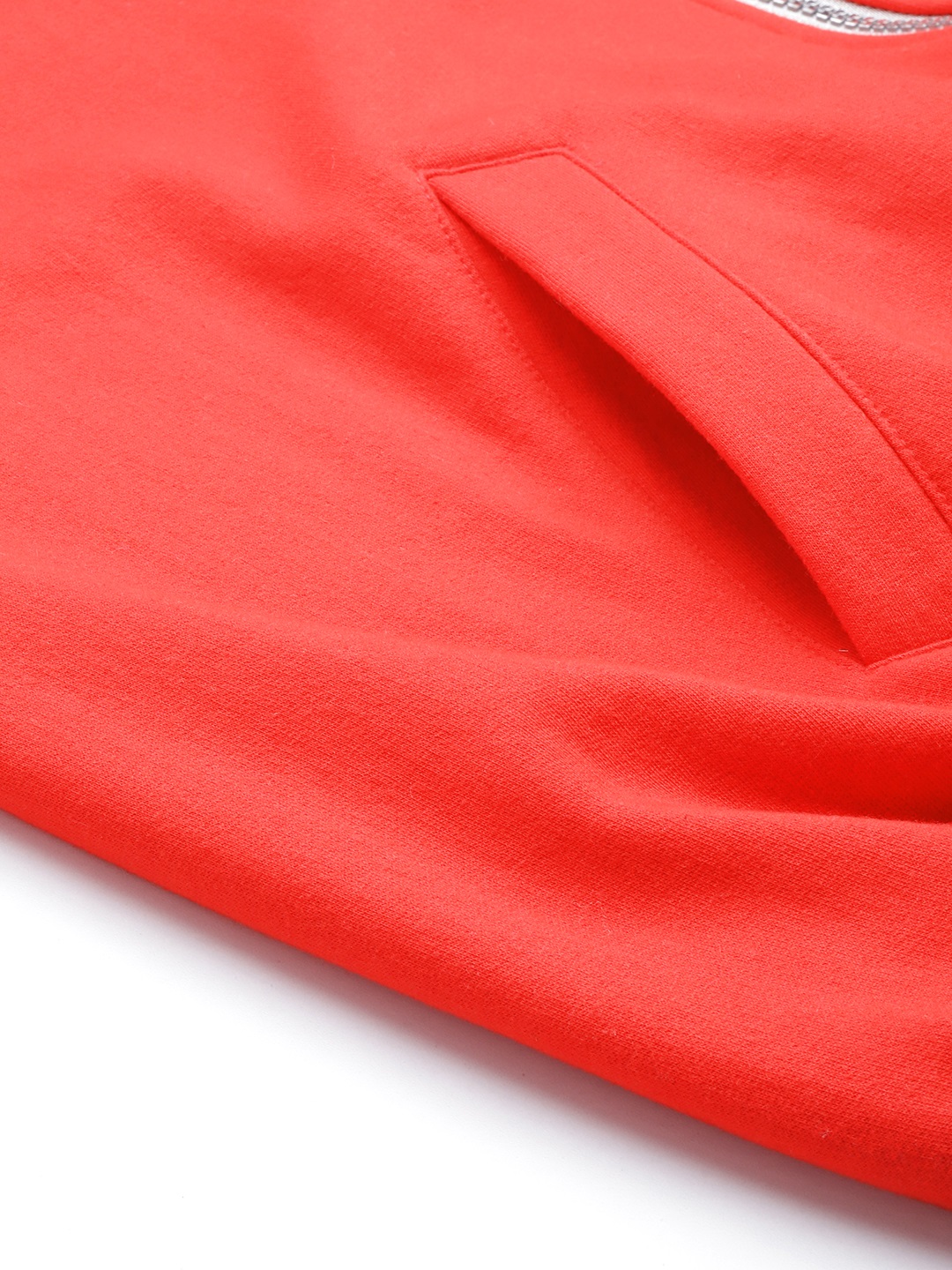 Women's Plus Size Red Solid Color Fleece Winter Jacket