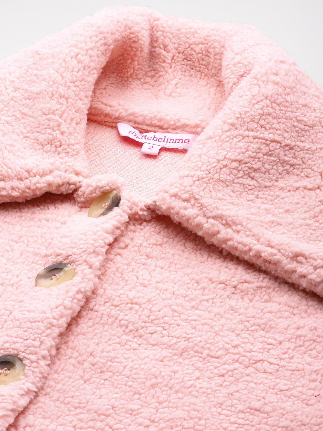 Women's Plus Size Pink Color Teddy Winter Jacket
