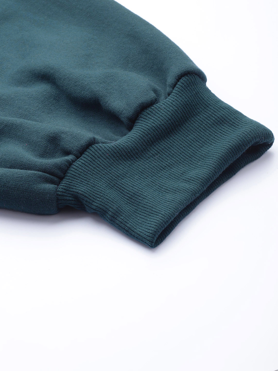 Women's Plus Size Teal Solid Color Fleece Winter Tapered Trouser