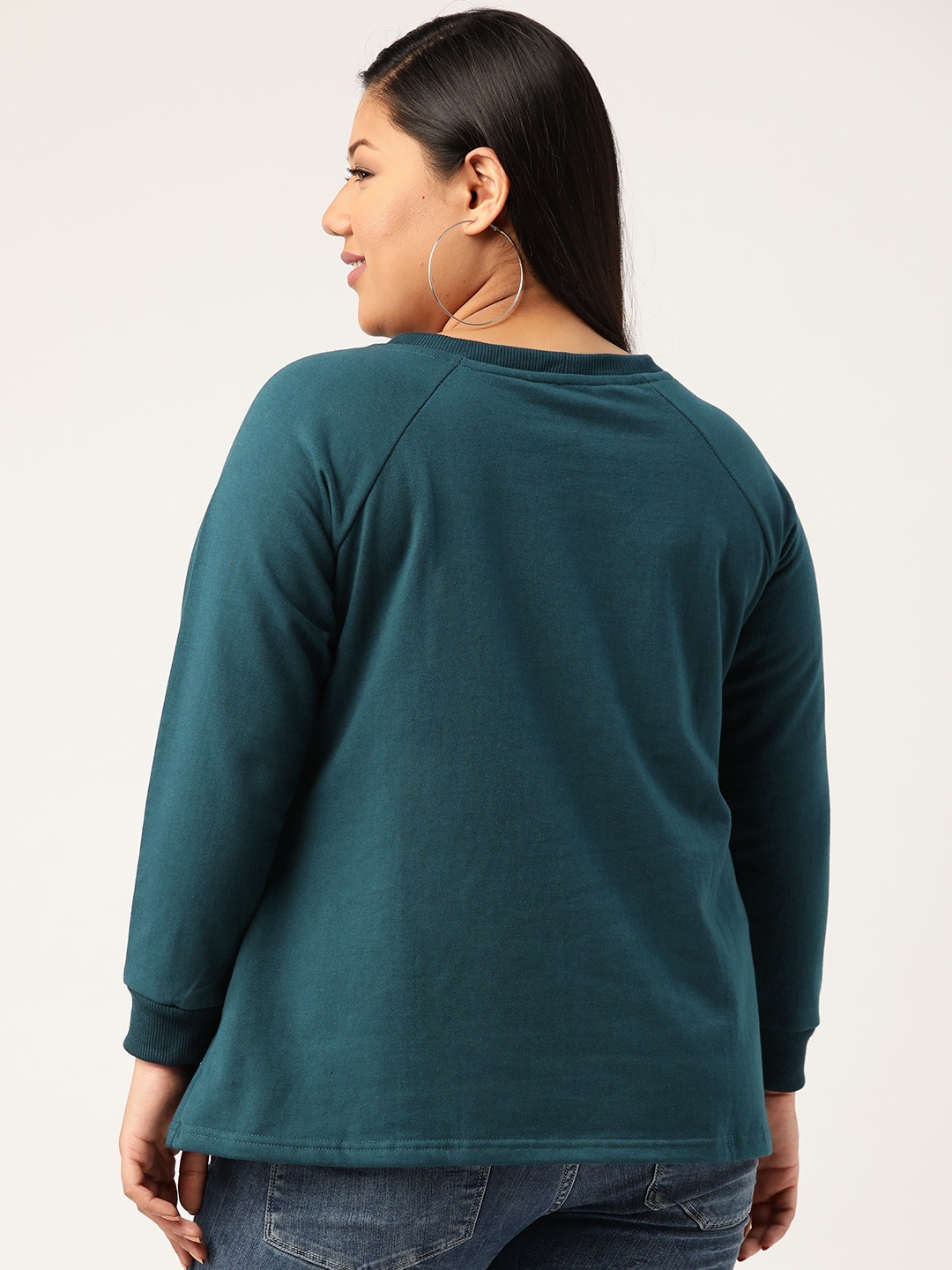 Women's Plus Size Teal solid color sweatshirt