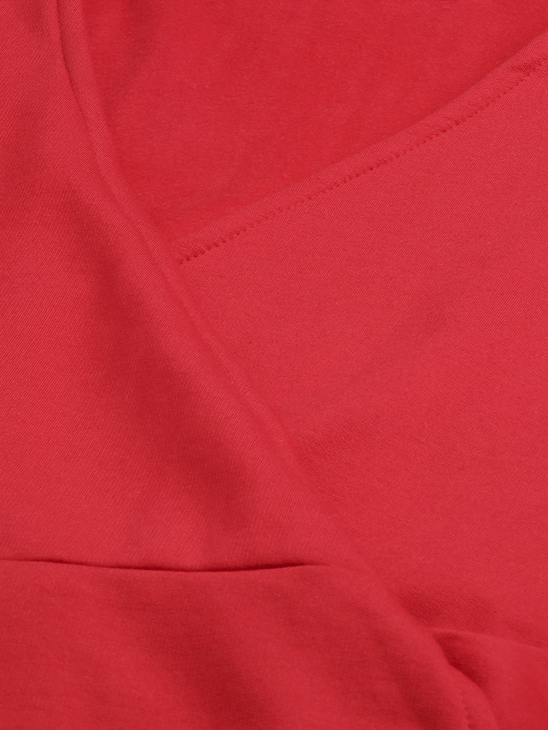 Women's Plus Size Red Solid Color Fleece Peplum Top
