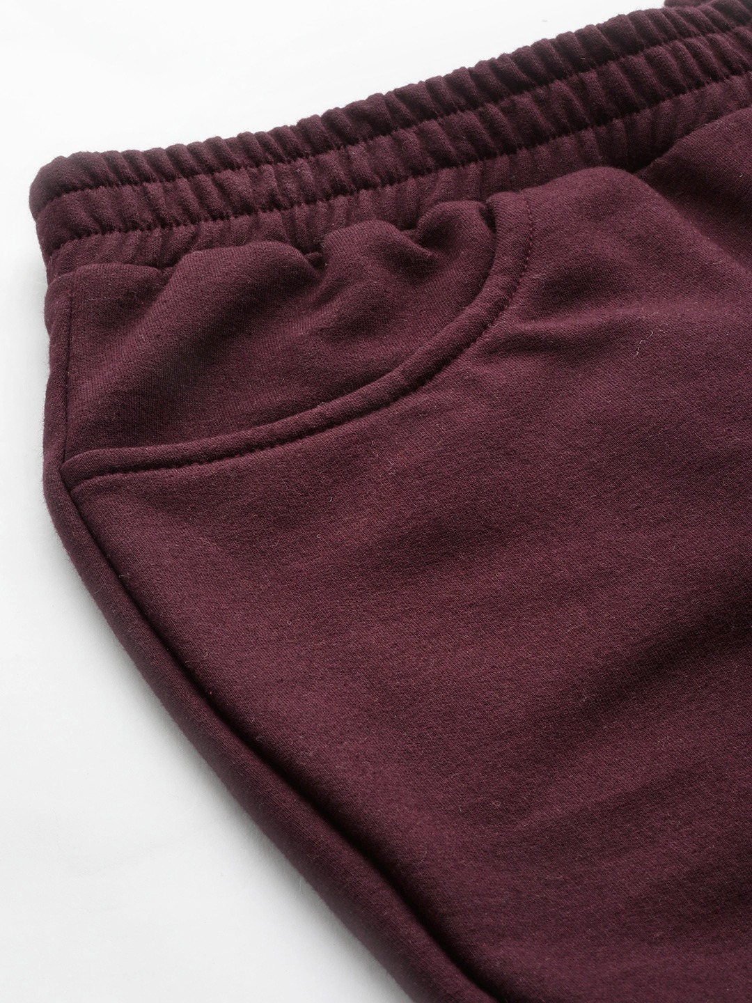 Women's Plus Size Plum solid color knitted fleece trousers