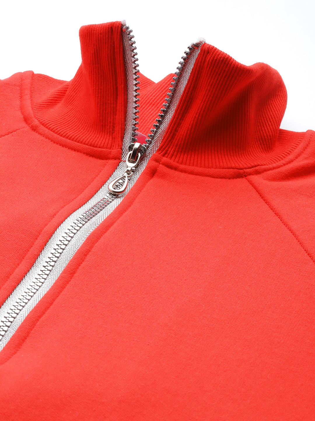Women's Plus Size Red Solid Color Fleece Winter Jacket