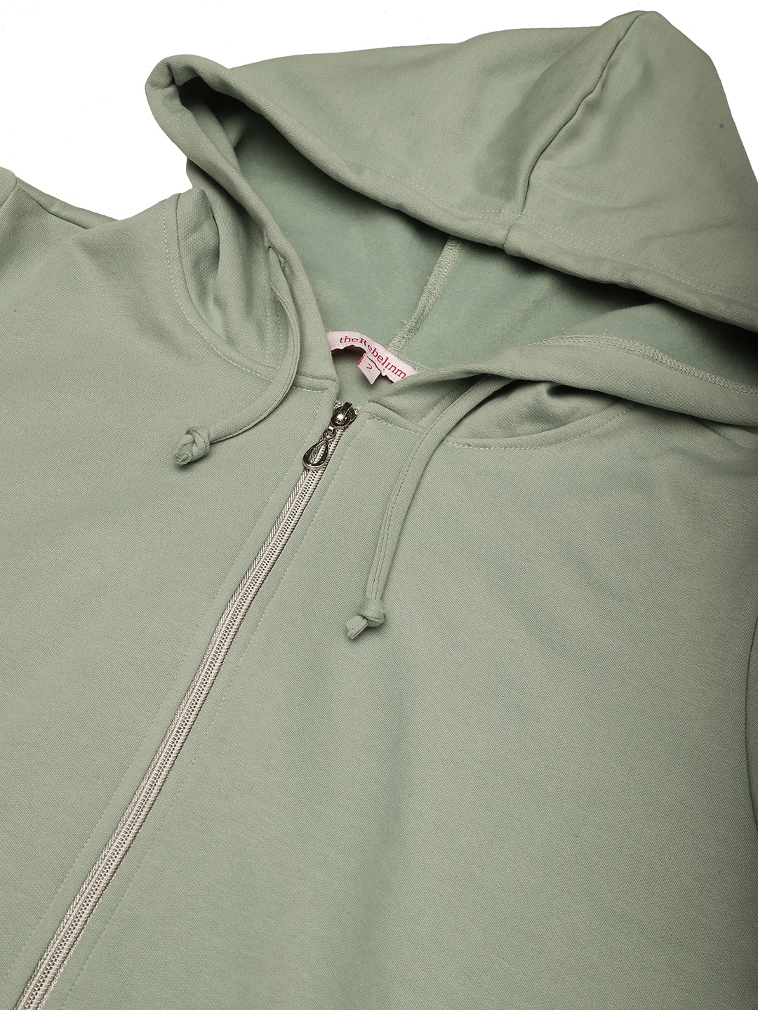 Women's Plus Size Light Green solid color fleece winter jacket