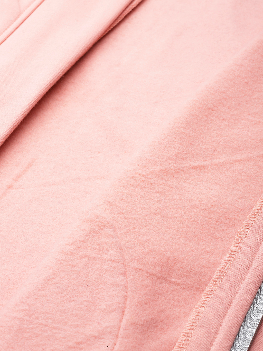 Women's Plus Size Pink Solid Color Fleece Winter Longline Jacket