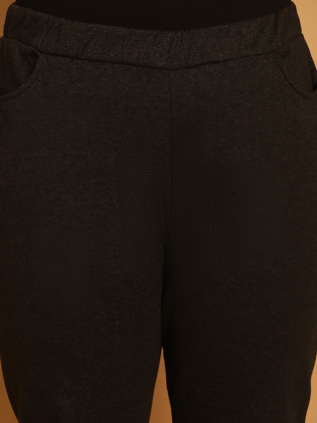 Women's Plus Size Bright Green & Black Color Block Winter Trouser