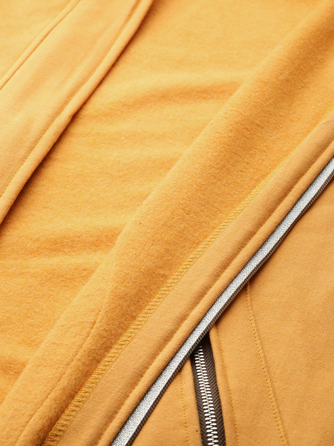 Women's Plus Size Yellow Solid Color Fleece Winter Longline Jacket