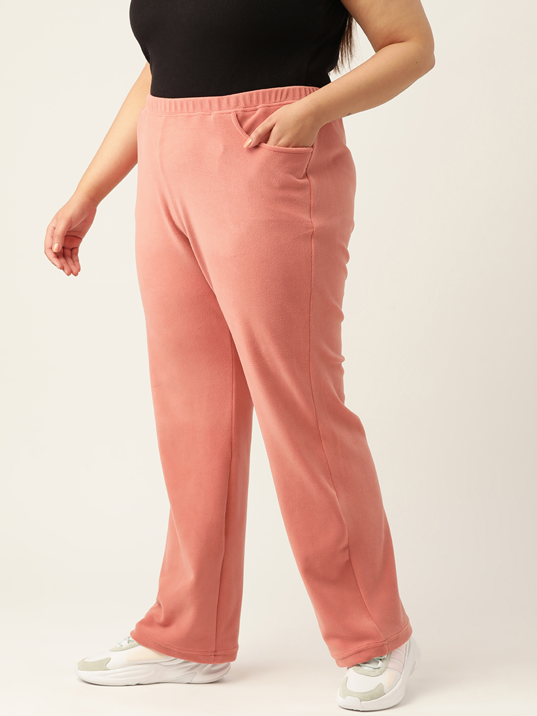 Women's Plus Size Rose Solid Color winter trouser