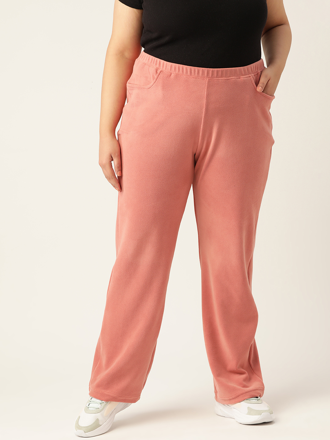 Women's Plus Size Rose Solid Color winter trouser