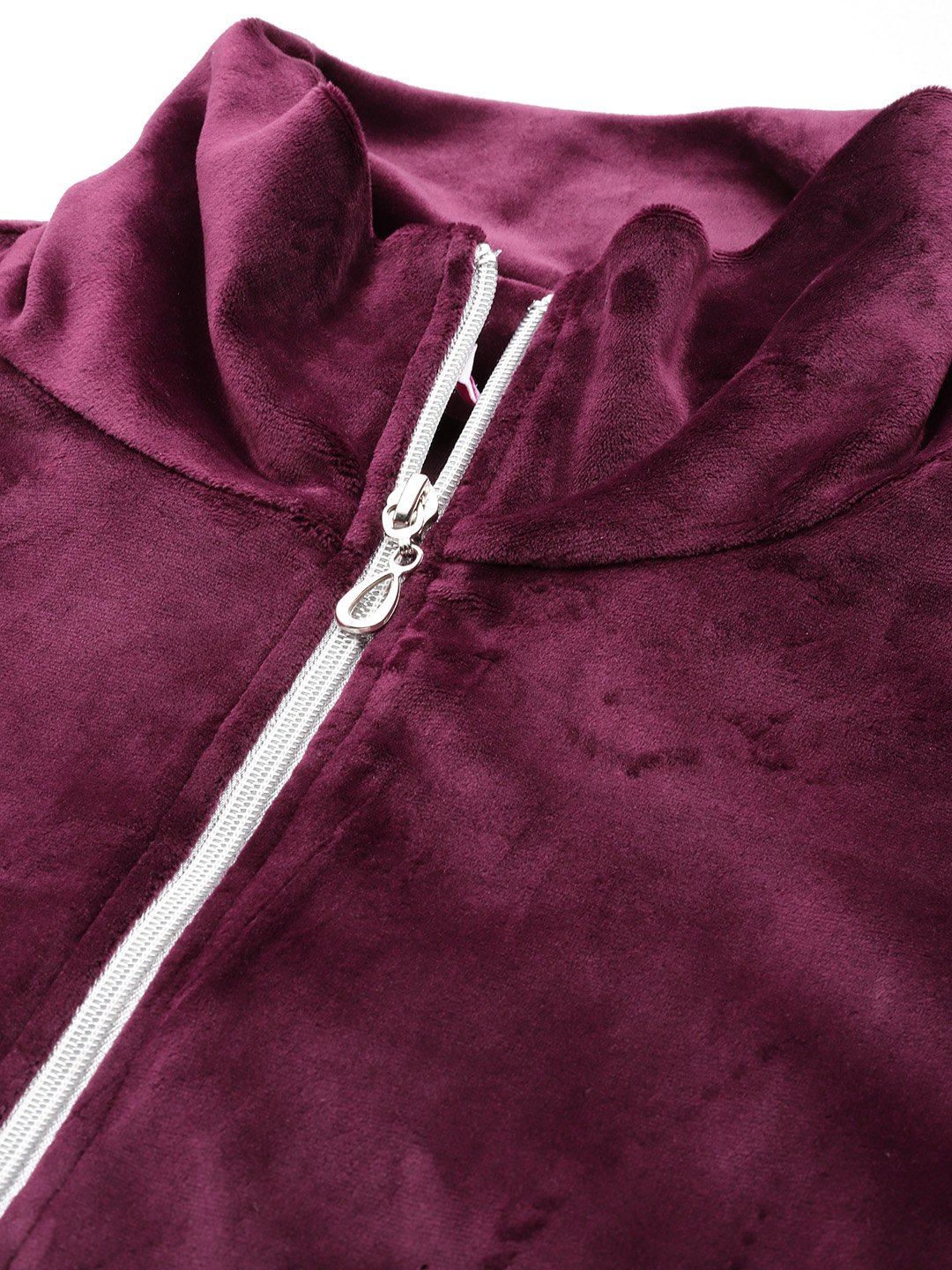 Women's Plus Size Plum Solid Color knitted winter Jacket