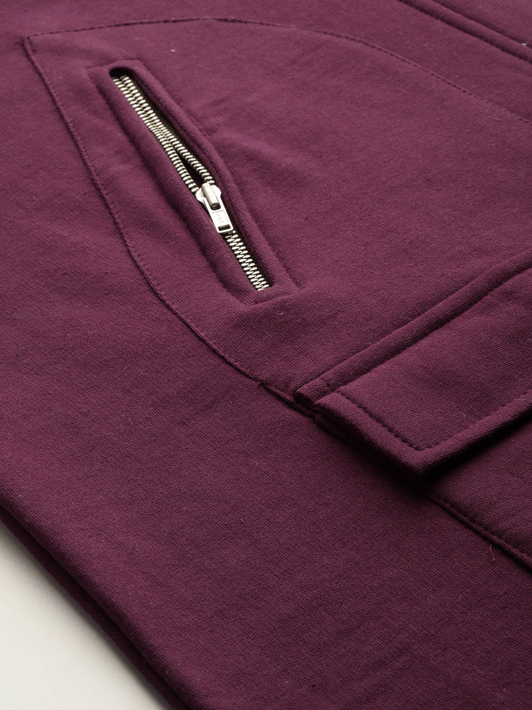 Women's Plus Size Plum Solid Color Fleece Winter Longline Jacket