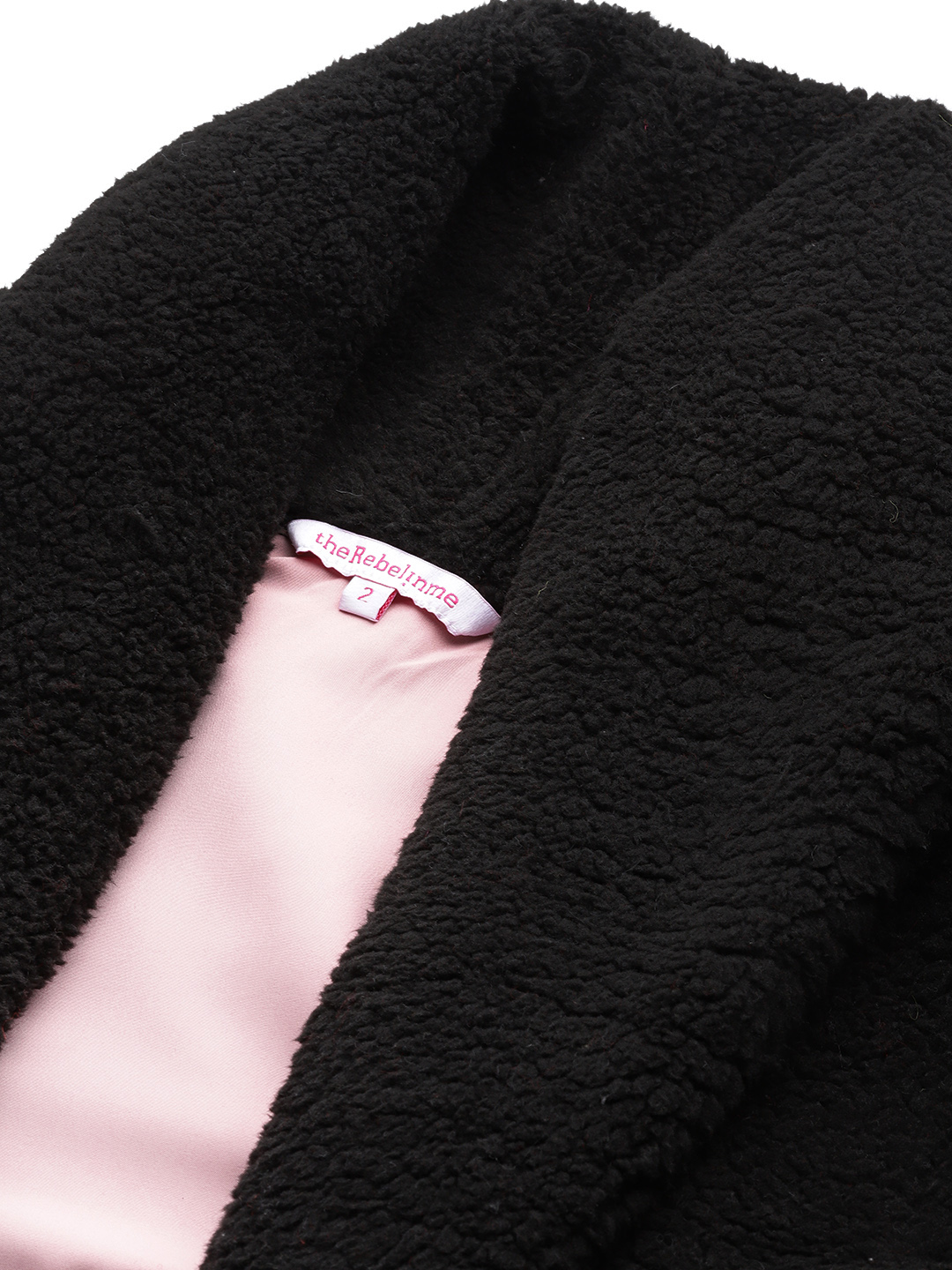 Women's Plus Size Black Solid Color Teddy Winter Jacket