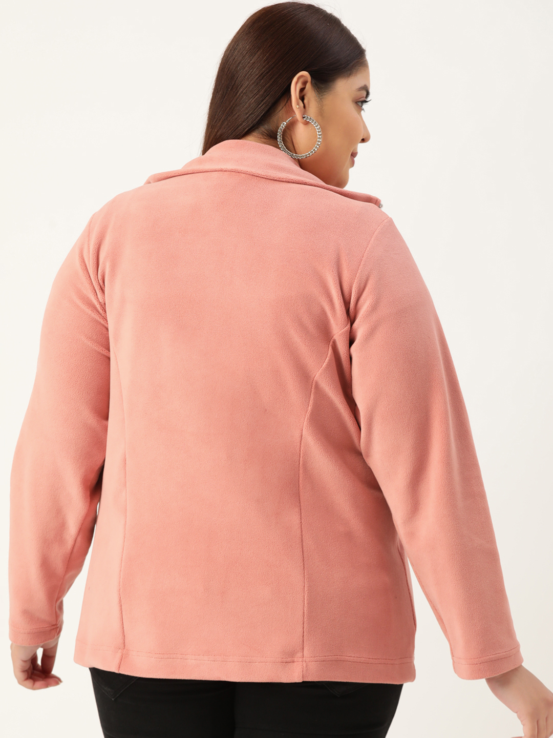 Women's Plus Size Rose Solid Color knitted winter Jacket