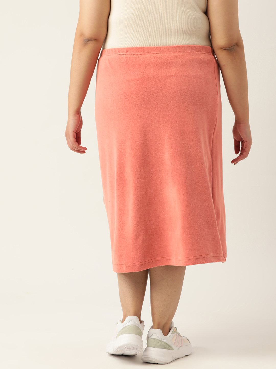 Women's Plus Size Rose Solid Color Straight Skirt