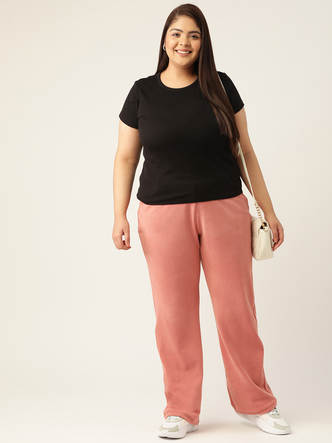 Women's Plus Size Rose Solid Color winter trouser