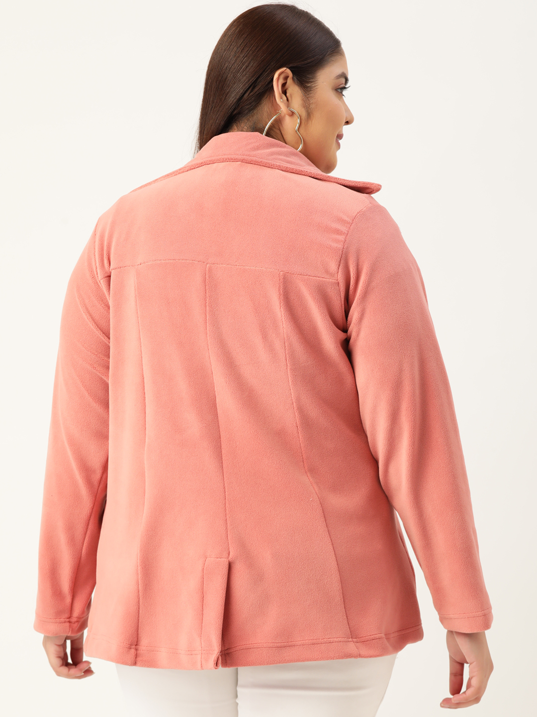 Women's Plus Size Rose Solid Color knitted winter Jacket