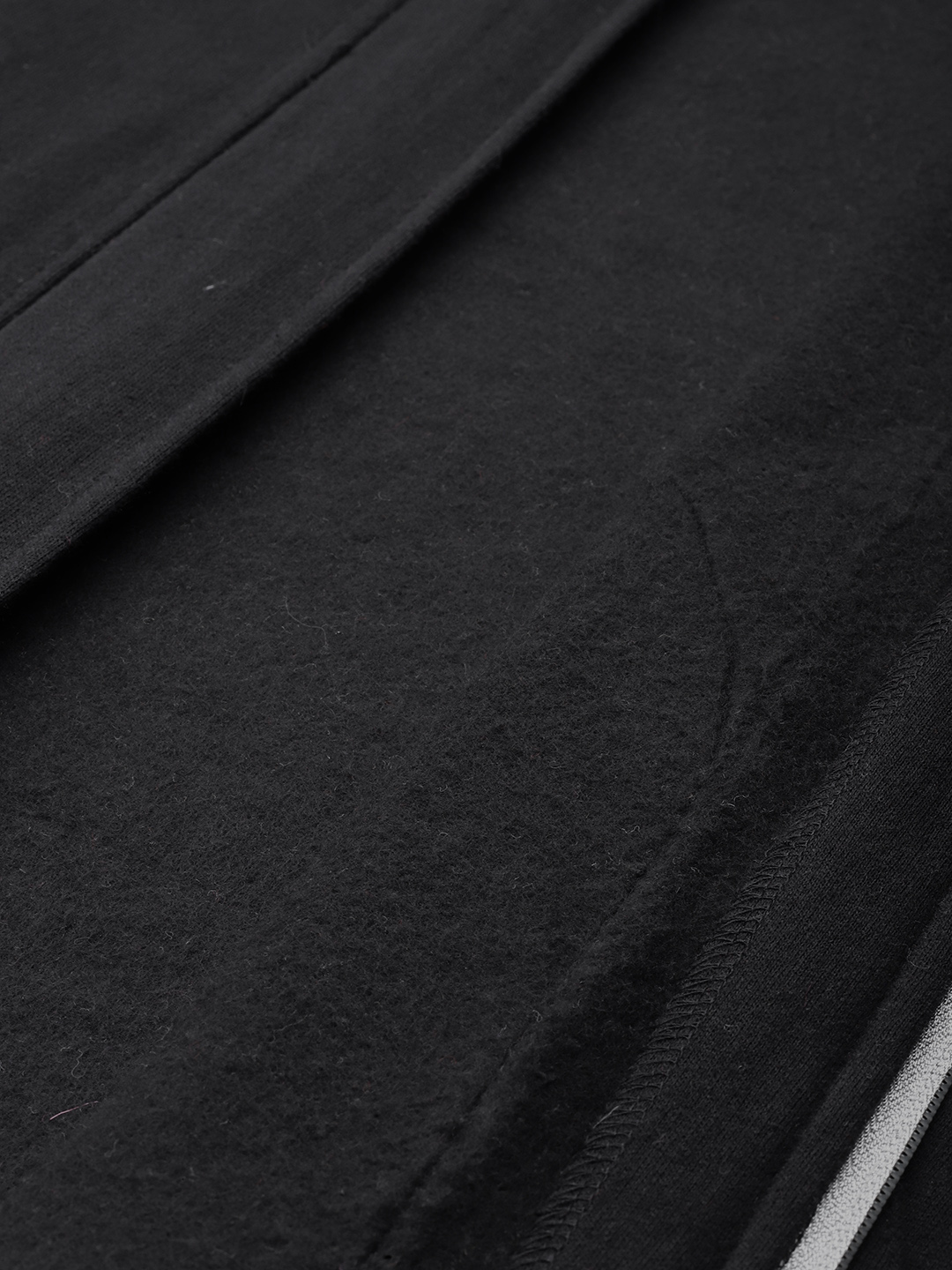Women's Plus Size Black Solid Color Fleece Winter Longline Jacket