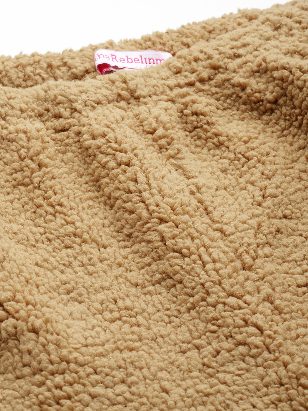 Women's Plus Size Camel Brown Solid Color Teddy Winter Trouser